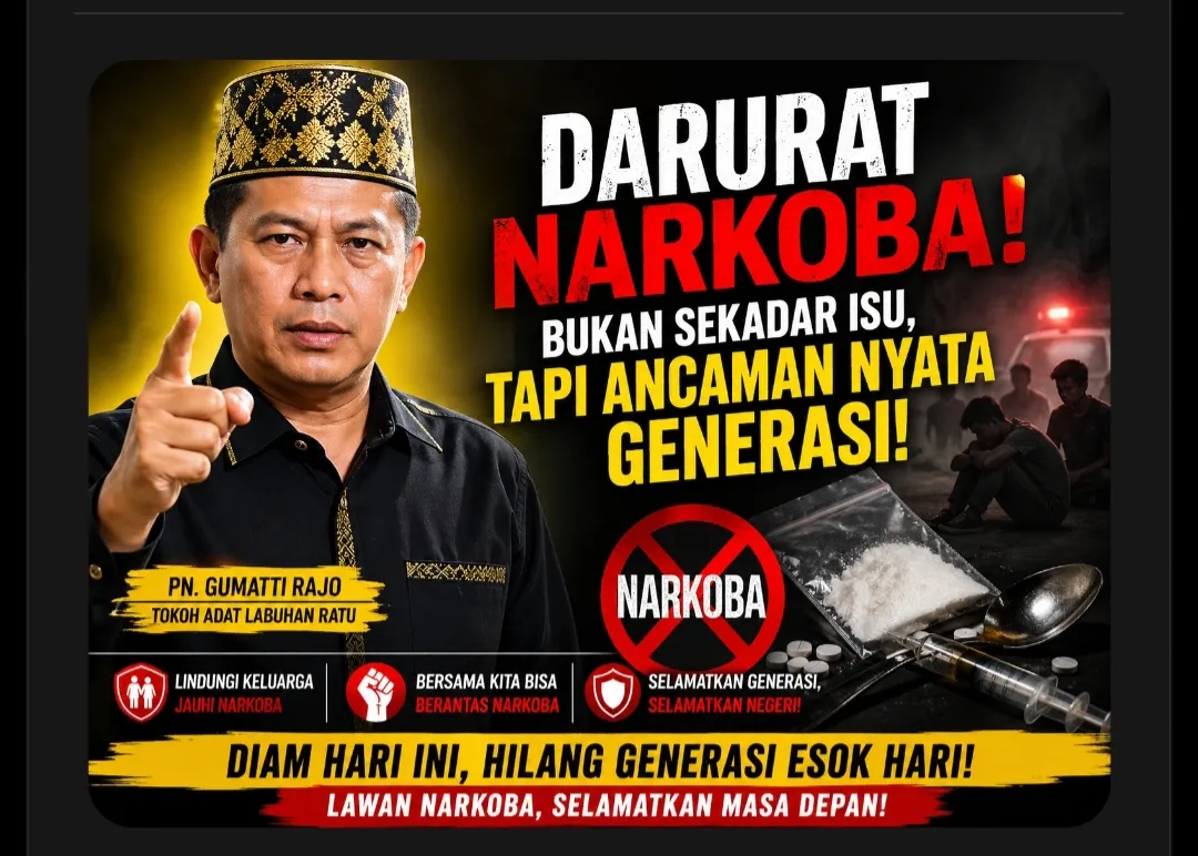 Tokoh Adat Labuhan Ratu Pn. Gumattei Rajo Sentil Keras Penanganan Narkoba di Labuhan Ratu: “Jangan Sampai Negara Terlihat diam"  BNN Ajak Warga Bersatu Lawan Peredaran Gelap