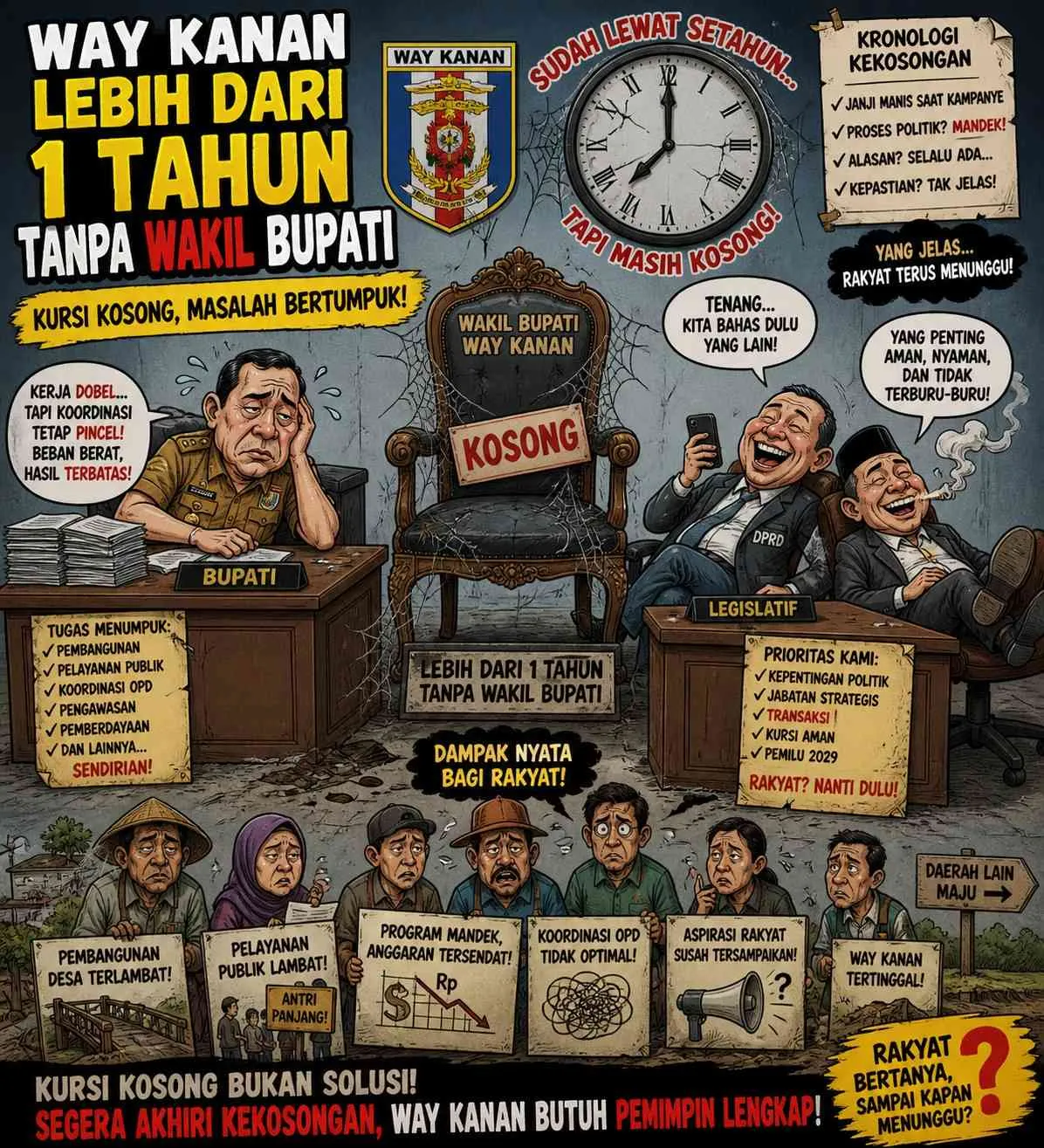 Way Kanan Lebih dari Setahun Tanpa Wakil Bupati: Kekosongan yang Tak Kunjung Terjawab*