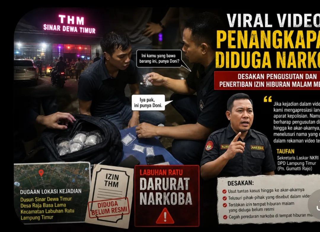 Viral Video Penangkapan Diduga Narkoba, Desakan Pengusutan dan Penertiban Izin Hiburan Malam Menguat