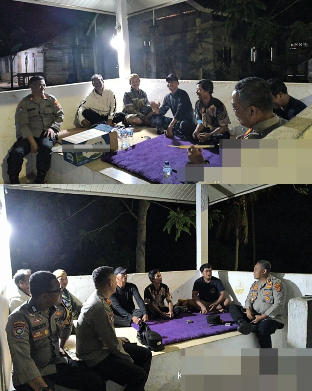 Kapolres Way Kanan Sambangi Warga Kampung Sriwijaya di Pos Ronda