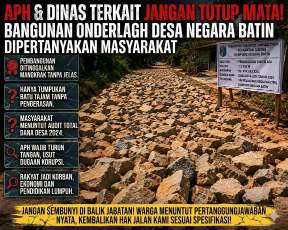 APH dan Dinas Terkait Jangan Tutup Mata, bangunan Onderlagh Desa Negara Batin Dipertanyakan Masyarakat