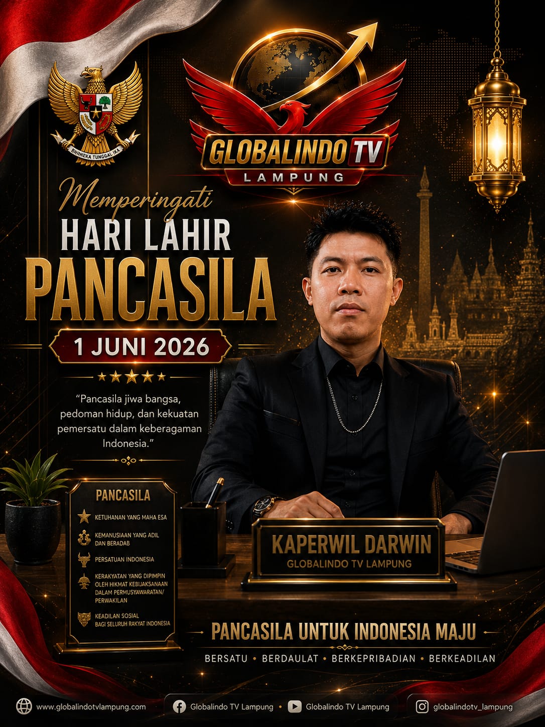 Kaperwil Lampung Media Globalindo Group Ucapkan Selamat Hari Lahir Pancasila 2026